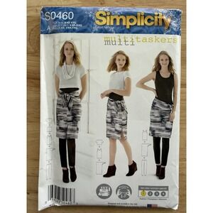 Simplicity Pattern S0460 Misses' Knit Leggings Tank-Top Crop Tee Sarong XXS-XXL